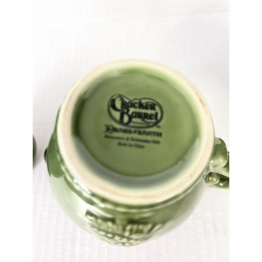 Cracker Barrel Christmas -Peace on Earth Creamer/Sugar, salt/pepper,  green